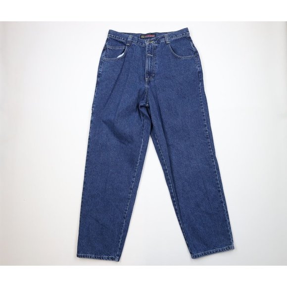 NOS Vintage 90s Streetwear Mens 36x34 Baggy Fit Wide Leg Denim Jeans Blue Cotton